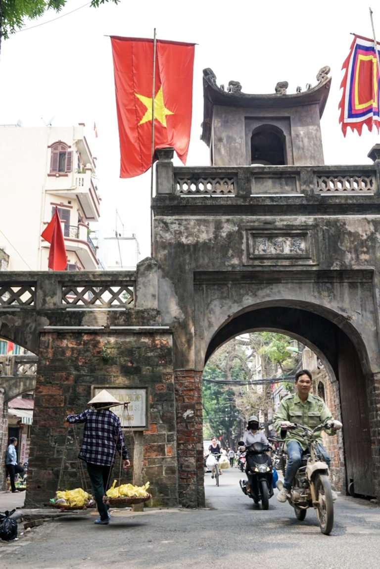 Typical activities at the Old East Gate in Hanoi.